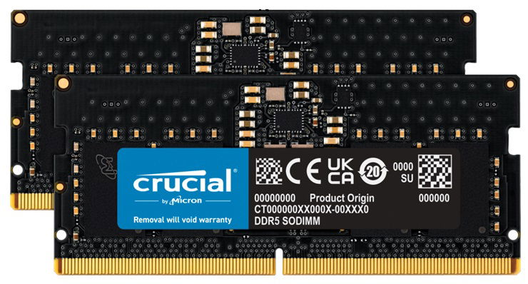Crucial 16GB (2 x 8GB) DDR5 4800MHz SODIMM Memory