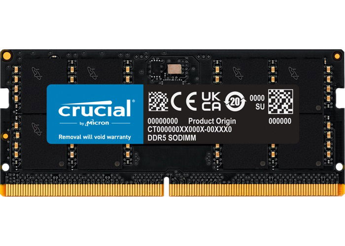 Crucial 32GB DDR5 4800MHz C40 SODIMM Laptop Memory