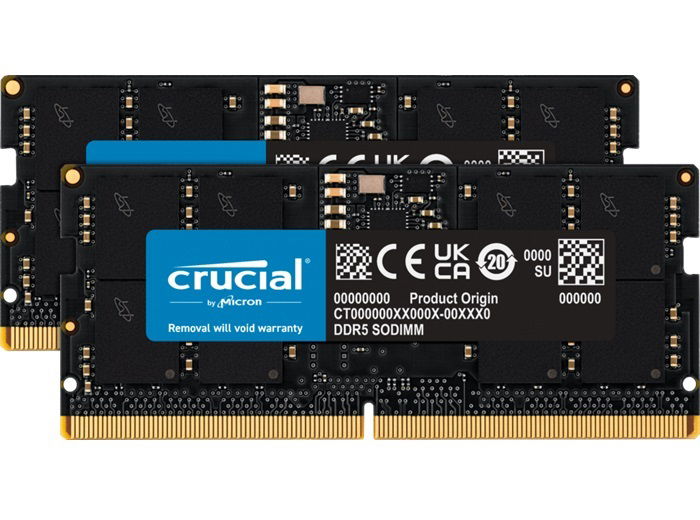Crucial 32GB Kit (16GBx2) DDR5 5600MHz CL46 SODIMM Laptop Memory