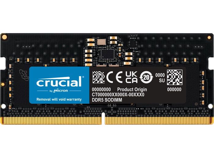Crucial 8GB DDR5 4800MHz C40 SODIMM Laptop Memory