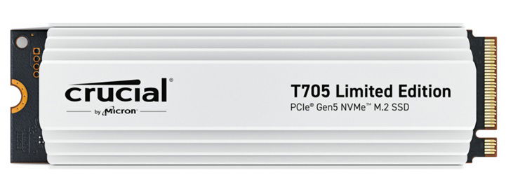 Crucial T705 2TB NVMe PCIe5 M.2 2280 Solid State Drive with Limited Edition White Heatsink