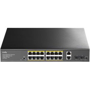 CUDY GS1018PS2 16-Port Gigabit PoE+ Unmanaged Switch with 2x Uplink Gigabit Ports and 2x SFP Slots