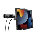 Cygnett CarGo III Pro Adjustable Headrest Tablet Mount for 7-11.9 Inch Tablets with USB Charging