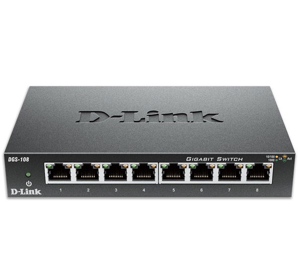 D-Link DGS-108 8-Port Gigabit Unmanaged Desktop Switch
