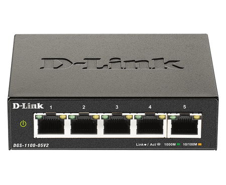 D-Link DGS-1100-05V2 5-Port Gigabit Smart Managed Switch