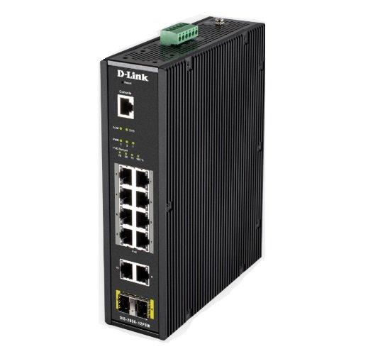 D-Link DIS-200G-12PSW 12-Port Gigabit Managed Industrial PoE Switch