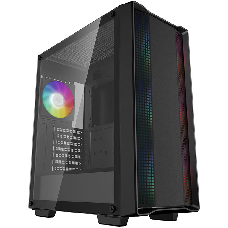 DeepCool CC560 ARGB V2 Micro-ATX Mid-Tower Case with No PSU - Black