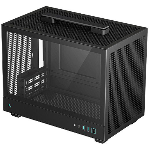 DeepCool CH160 Tempered Glass Mini-ITX Case with No PSU - Black