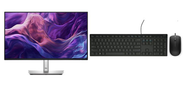 Dell P-Series P2425H 23.8 Inch 1920x1080 5ms 100Hz IPS Monitor - HDMI, DisplayPort, VGA, USB-C + Bonus Keyboard & Mouse