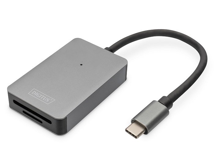Digitus 2 Port High Speed USB-C SD Card Reader - Space Gray