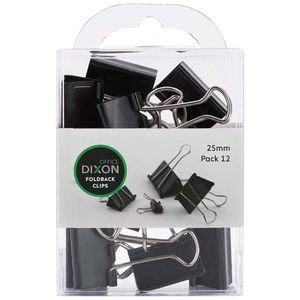 Dixon 25mm Foldback Clips - 12 Pack