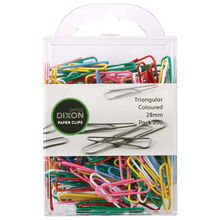 view Dixon 28mm Coloured Triangular Paper Clips - 200 Pack
