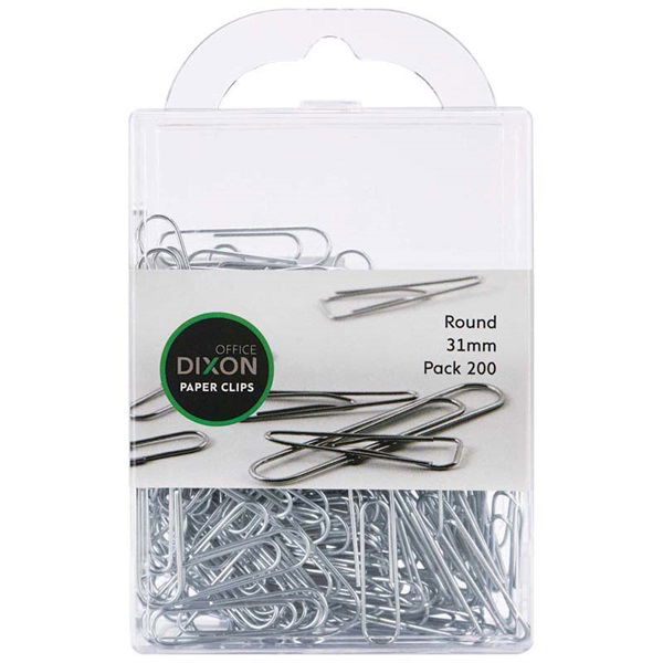 Dixon 31mm Round Paper Clips - 200 Pack