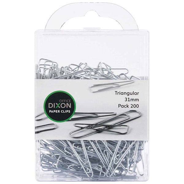 Dixon 31mm Triangular Paper Clips - 200 Pack