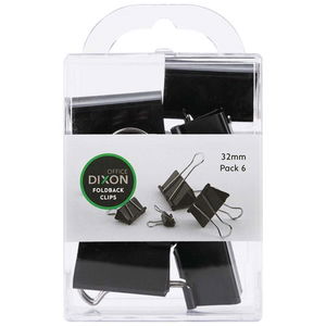 Dixon 32mm Foldback Clips - 6 Pack