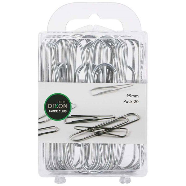 Dixon 95mm Round Paper Clips - 20 Pack