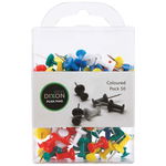 Dixon Push Pins Assorted Colour - 50 Pack