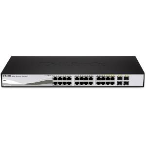 D-Link WebSmart DGS-1210-28P 20 Port (20x POE, 4x POE+, 4x Expansion Slots) Gigabit Manageable POE Switch