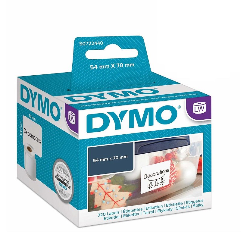 DYMO LW 54mm x 70mm Black on White Multi-Purpose Label Roll