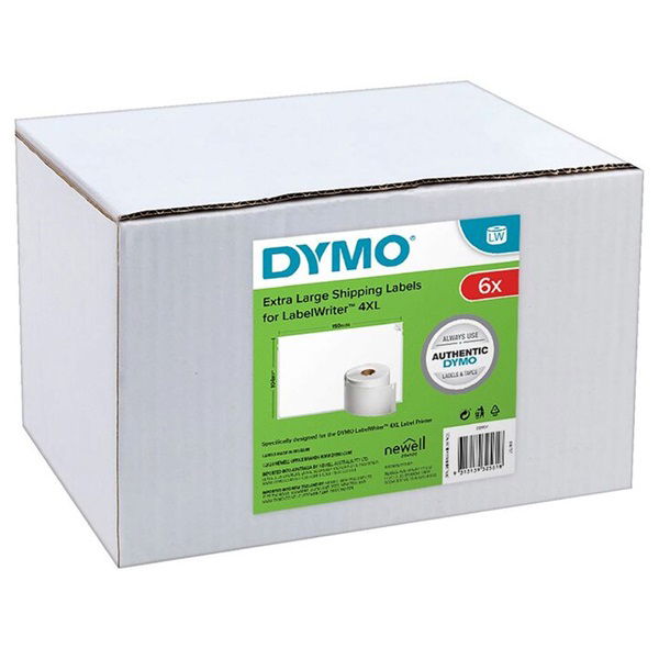 Dymo LabelWriter 104mm x 159mm Large Shipping Labels - 6 x 220 Labels/Roll