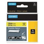 Dymo Rhino 19mm x 3.5m Black on Yellow Flexible Nylon Labels