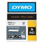Dymo Rhino 24mm x 3.5m Black on White Flexible Nylon Labels