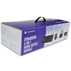 Dynabook 4 in 1 Home Office Bundle - Wireless Keyboard and Mouse Combo, FHD Webcam, USB Headset and Mouse Pad