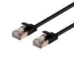 Dynamix 0.25M Black Cat6A S/FTP Slimline Shielded 10G Patch Lead Cable