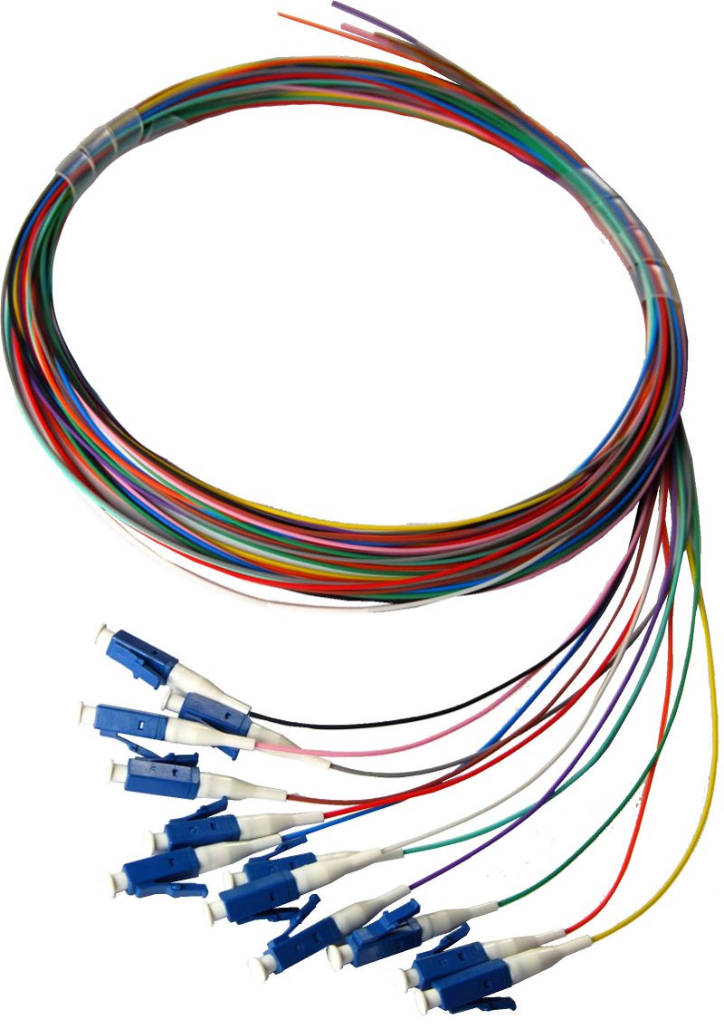 Dynamix 2M LC Pigtail OM4 Colour Coded Cables - 12 Pack