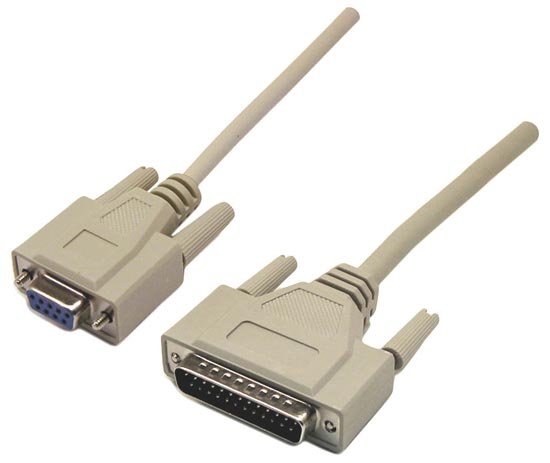 Dynamix 2M Null Modem Cable DB9 Female to DB25 Male