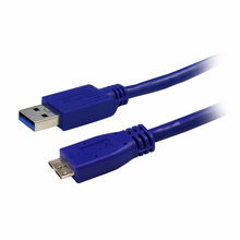 view Dynamix 2m USB 3.0 Micro-B Male to Type A Male Cable - Blue