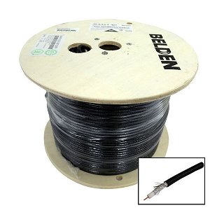 Dynamix 305m Black RG-6 18AWG Shielded Cable Roll - Supplied on a Reel