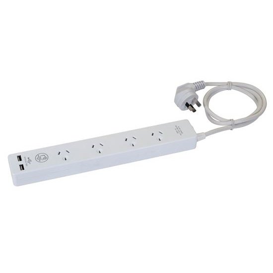 Dynamix 4 Outlet Powerboard with 2 USB Ports