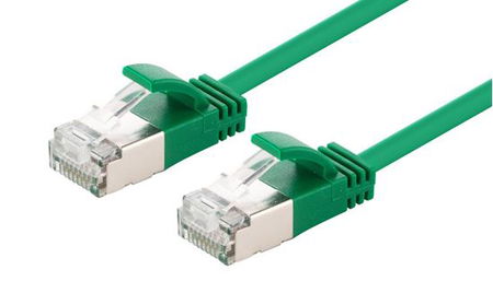 Dynamix 0.5M Green Cat6A STP 10G Slimline Patch Lead