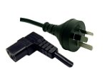 Dynamix 3m 3 Pin Plug to Right Angled IEC Female Plug SAA Approved Power Cord Cable