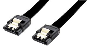 Dynamix 20cm SATA 6GBs Data Cable with Latch - Black