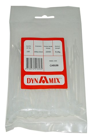 Dynamix 100mm x 2.5mm Cable Ties - 100 Pack