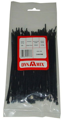 5 in. UV-Resistant Black Cable Ties, 100-Pack