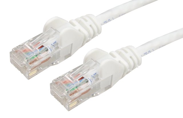 Dynamix 1M White Cat6 UTP Snagless Patch Lead Cable