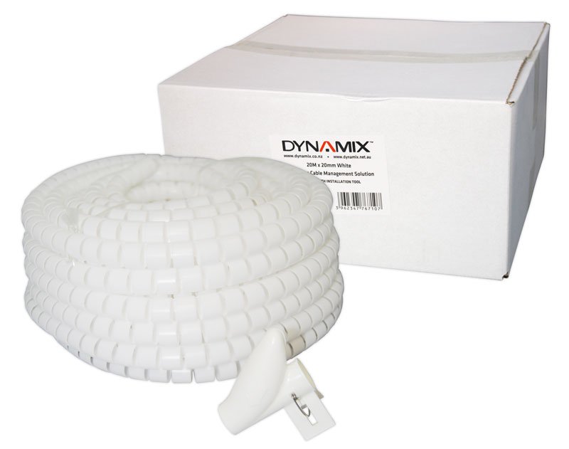 Dynamix Easy Wrap 20m x 20mm Clear Cable Management Solution