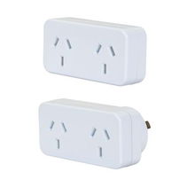 view Dynamix Horizontal Double Power Plug Twin Pack (1 x Left Hand, 1 x Right Hand)