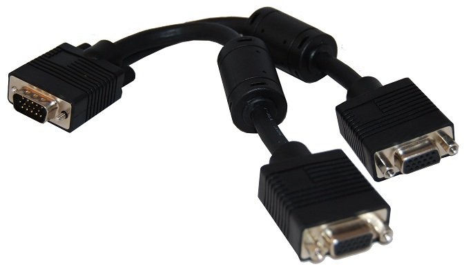 Dynamix 15cm VGA Monitor Multiplexer Y Cable (HD DB15M to 2 x HD DB15F)