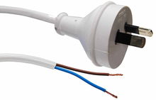 view Dynamix 2m 2 Pin Plug to Bare End SAA Approved Power Cord Cable - White