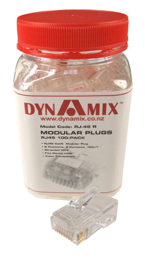 Dynamix RJ-45 Plug 8P8C Modular Plug - 100 Piece Jar