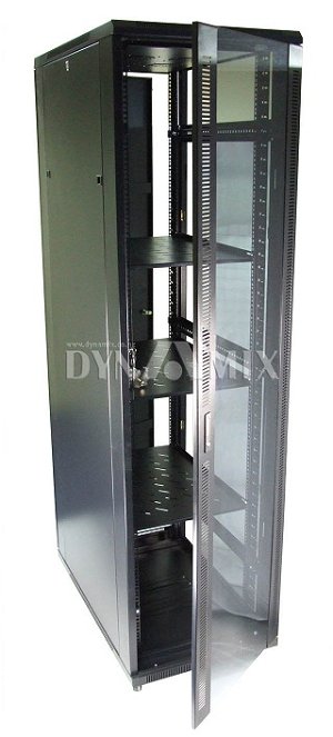 Dynamix SR Series 42RU 900mm Deep Black Flat Pack Server Cabinet - 600x900x2055mm