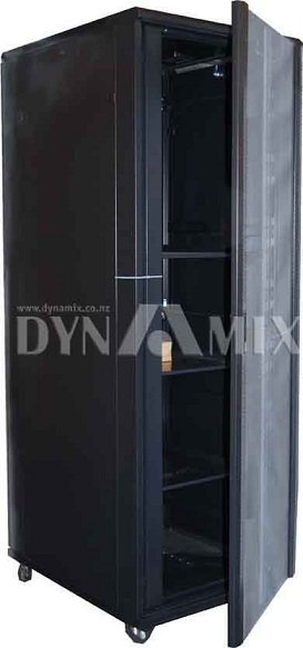 Dynamix SR Series 42RU 1000mm Deep Black Flat Pack Server Cabinet with Vertical Cable Management - 800x1000x2055mm