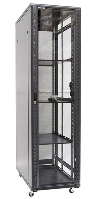 Dynamix SR Series 45RU 1200mm Deep Black Flat Pack Server Cabinet - 600x1200x2100mm