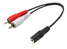 view Dynamix 200mm Stereo 3.5mm Female to 2 RCA Male Cable