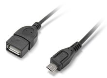 view Dynamix 10cm USB 2.0 Micro-B Male to Type A Female Adapter Cable - Black