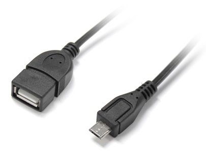 Dynamix 10cm USB 2.0 Micro-B Male to Type A Female Adapter Cable - Black